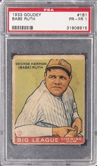 1933 Goudey #181 Babe Ruth - PSA PR-FR 1